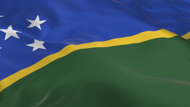Rüzgarda Sallayarak Bayrak Solomon Adası Arka Plan Olarak Ilmekledi — Stok video