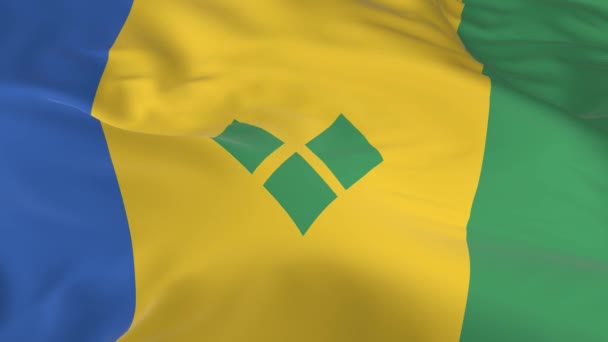 agitant dans le vent un drapeau en boucle comme fond Saint-Vincent-et-les Grenadines 