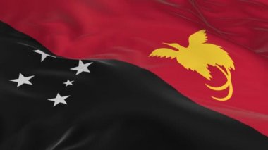 rüzgarda sallayarak bayrak ilmekledi bir arka plan olarak Papua Yeni Gine