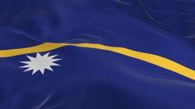 rüzgarda sallayarak bayrak Nauru arka plan olarak ilmekledi