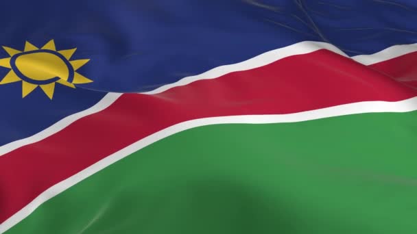 Sventolando Nel Vento Sventolato Bandiera Come Sfondo Namibia — Video Stock