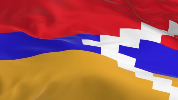 Macha Wietrze Zapętlony Flaga Tle Republiki Górskiego Karabachu — Wideo stockowe