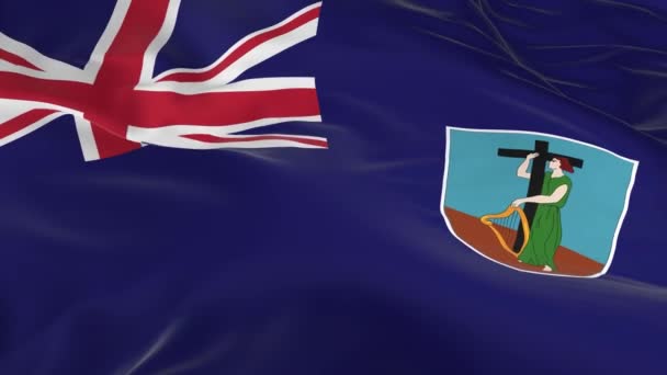 Macha Wietrze Zapętlony Flaga Tle Montserrat — Wideo stockowe