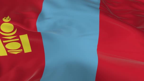Sventolando Nel Vento Sventolò Bandiera Come Sfondo Mongolia — Video Stock