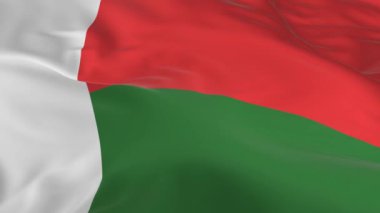 rüzgarda sallayarak bayrak Madagaskar arka plan olarak ilmekledi