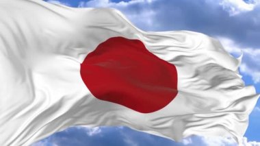 bayrak mavi gökyüzü Japonya karşı rüzgarda sallayarak