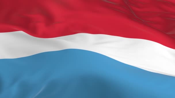 Vlag Zwaaien Wind Lus Als Achtergrond Luxemburg — Stockvideo