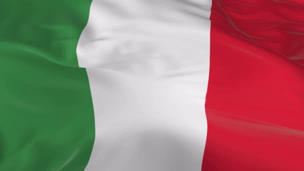 Wind Schwenkende Flagge Als Hintergrund Italien — Stockvideo