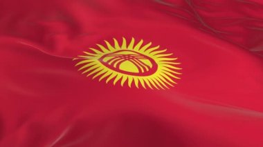 rüzgarda sallayarak bayrak Kırgızistan arka plan olarak ilmekledi