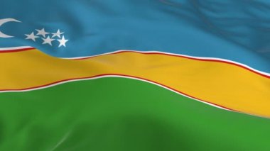 rüzgarda sallayarak bayrak Karakalpakstan arka plan olarak ilmekledi