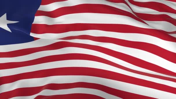 Macha Wietrze Zapętlony Flaga Tle Liberii — Wideo stockowe