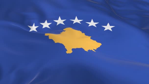 Sventolando Bandiera Del Vento Loop Come Sfondo Kosovo — Video Stock