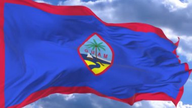 bayrak mavi gökyüzü Guam karşı rüzgarda sallayarak