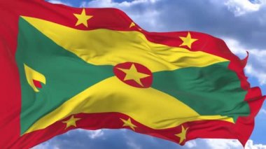 bayrak mavi gökyüzü Grenada karşı rüzgarda sallayarak