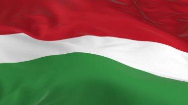 rüzgarda sallayarak bayrak ilmekledi bir arka plan olarak Macaristan