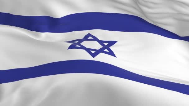 Ondeando Viento Ondeó Bandera Como Fondo Israel — Vídeos de Stock