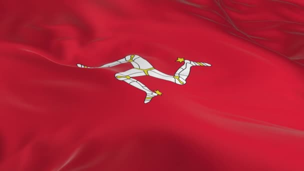 Vlag Zwaaien Wind Lus Als Achtergrond Isle Man — Stockvideo