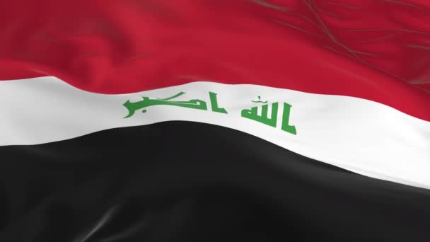 Waving Wind Looped Flag Background Iraq — Stock Video