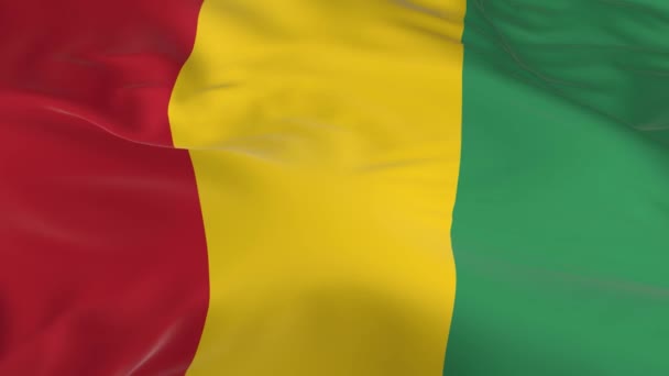 agitant dans le vent un drapeau en boucle comme fond Guine 