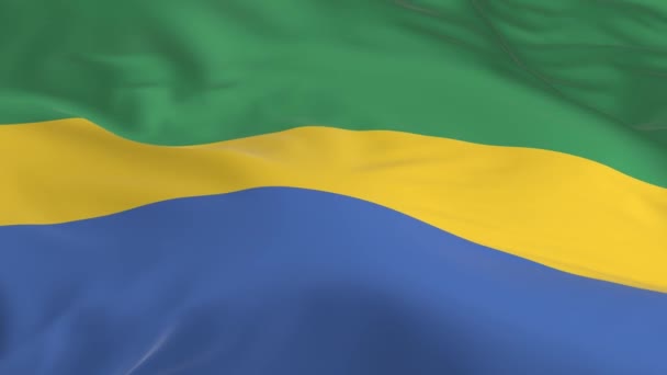 Agitant Dans Vent Drapeau Boucle Comme Fond Gabon — Video