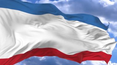rüzgarda sallayarak bayrak Crimea arka plan olarak ilmekledi