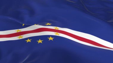rüzgarda sallayarak bayrak ilmekledi bir arka plan olarak Cape Verde