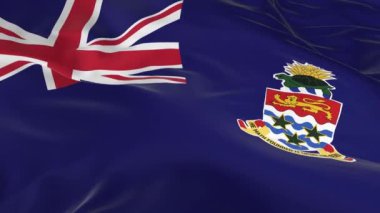 rüzgarda sallayarak bayrak ilmekledi bir arka plan olarak Cayman Adaları