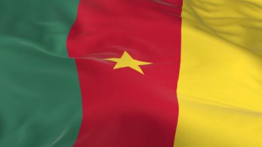 rüzgarda sallayarak bayrak Kamerun arka plan olarak ilmekledi