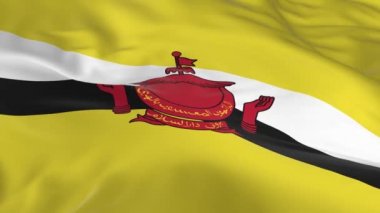 rüzgarda sallayarak bayrak Brunei arka plan olarak ilmekledi