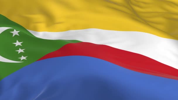 agitant dans le vent un drapeau en boucle comme arrière-plan Comores 