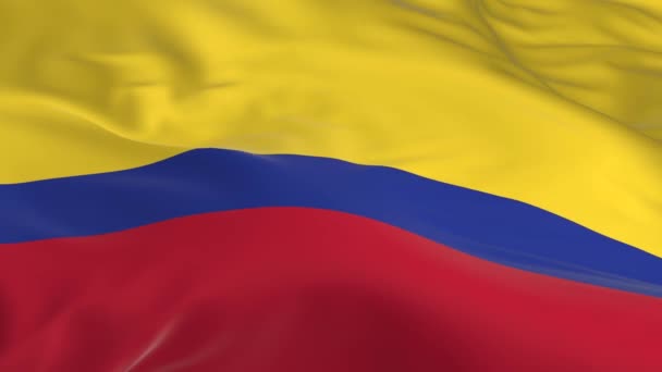 Ondeando Viento Ondeó Bandera Como Fondo Colombia — Vídeos de Stock