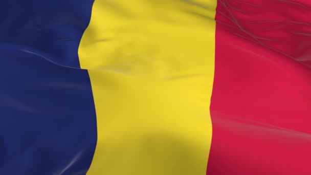 Vajande Vinden Loopas Flagga Som Bakgrund Tchad — Stockvideo