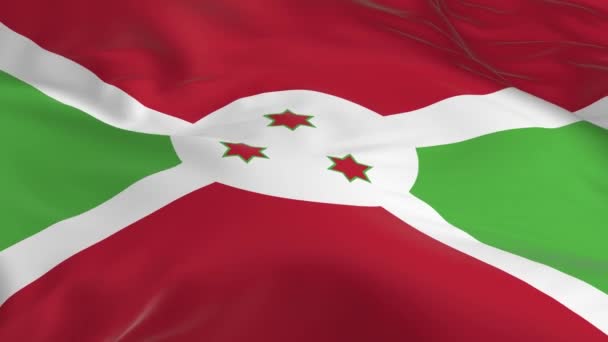 Ondeando Viento Ondeó Bandera Como Fondo Burundi — Vídeos de Stock