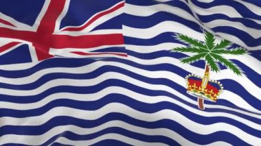 rüzgarda sallayarak bayrak ilmekledi bir arka plan olarak Britanya Hint Okyanusu Toprakları