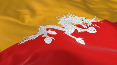 rüzgarda sallayarak bayrak Bhutan arka plan olarak ilmekledi