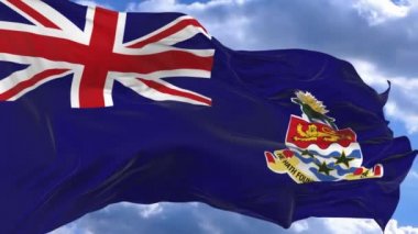 Cayman Adaları Mavi karşı rüzgarda sallayarak bayrak gökyüzü
