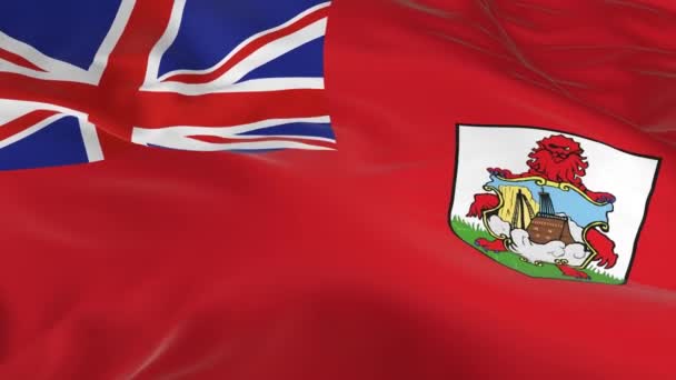Macha Wietrze Zapętlony Flaga Tle Bermudy — Wideo stockowe