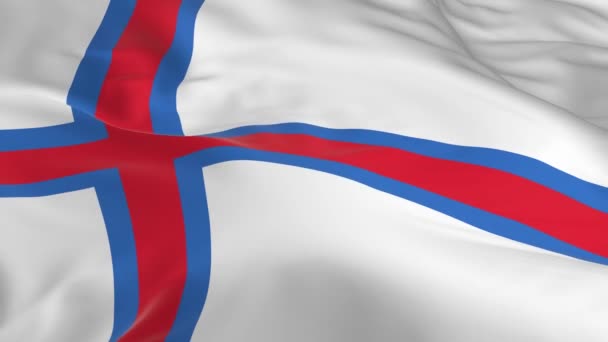 挥舞着在风中的旗帜作为一个背景法罗群岛 — 图库视频影像