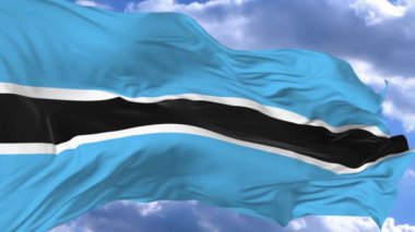 bayrak mavi gökyüzü Botsvana karşı rüzgarda sallayarak