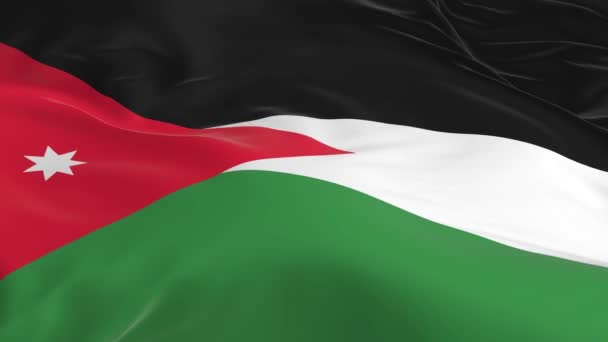 agitant dans le vent un drapeau en boucle comme fond Jordanie 