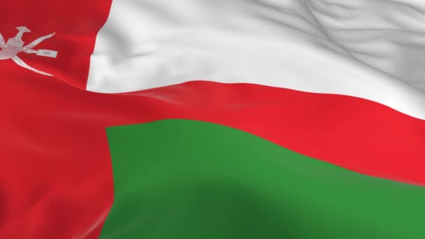 Macha Wietrze Zapętlony Flaga Tle Oman — Wideo stockowe