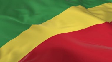 rüzgarda sallayarak bayrak ilmekledi bir arka plan olarak Kongo Cumhuriyeti