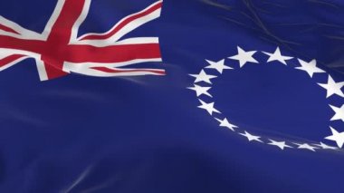 rüzgarda sallayarak bayrak ilmekledi bir arka plan olarak Cook Adaları