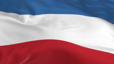 rüzgarda sallayarak bayrak Crimea arka plan olarak ilmekledi