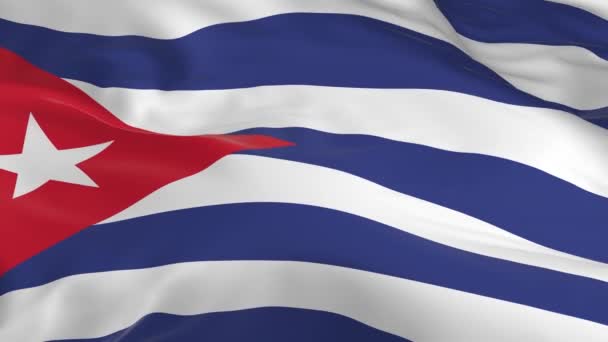 Ondeando Viento Ondeó Bandera Como Fondo Cuba — Vídeo de stock