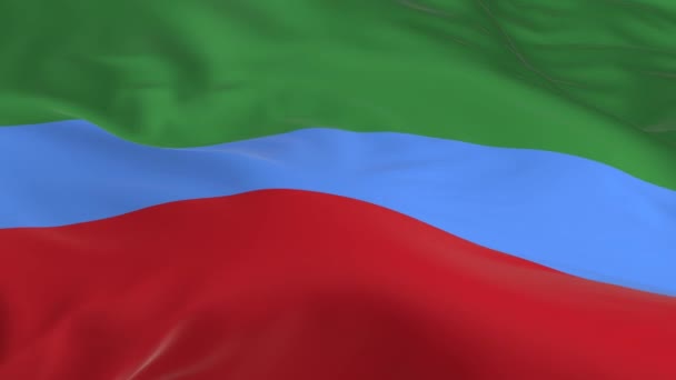 Mával Větru Tvořili Vlajky Jako Pozadí Dagestánu — Stock video