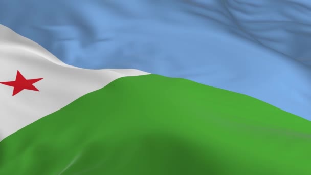 Acenando Vento Looped Bandeira Como Fundo Djibouti — Vídeo de Stock