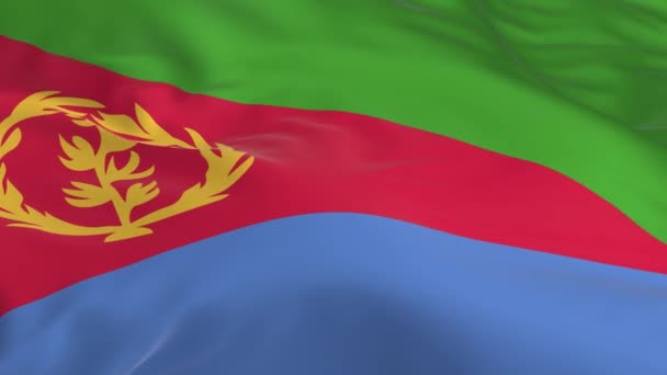 Vlag Zwaaien Wind Lus Als Achtergrond Eritrea — Stockvideo
