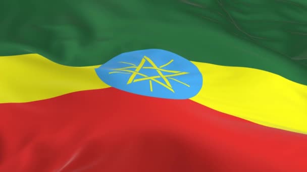 agitant dans le vent un drapeau en boucle comme arrière-plan Ethiopie 