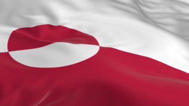 rüzgarda sallayarak bayrak Grönland arka plan olarak ilmekledi